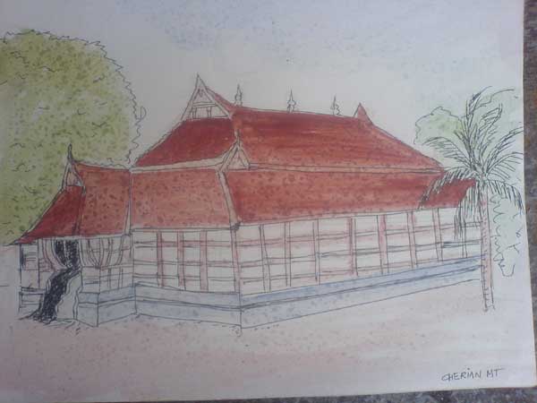 sketches of koothambalam kerala cherian m t