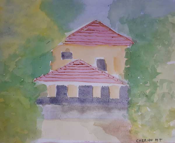 napier museum thiruvanthapuram kerala sketch