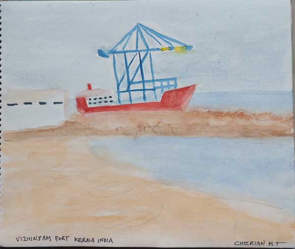 Sketch of Vizhinjam Port kerala state india